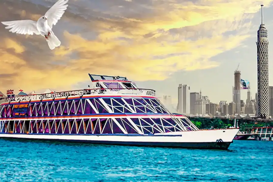 🕓Cairo: Luxury Nile Onyx Dinner Cruise, Belly Dance& Shows