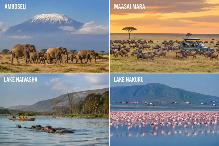 🕓Kenya: Maasai Mara, Amboseli, Lakes 7-Day Safari Tour