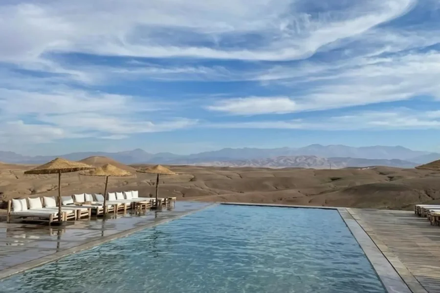🕓Marrakech: Agafay Desert Quad bike pool& Dinner fire show