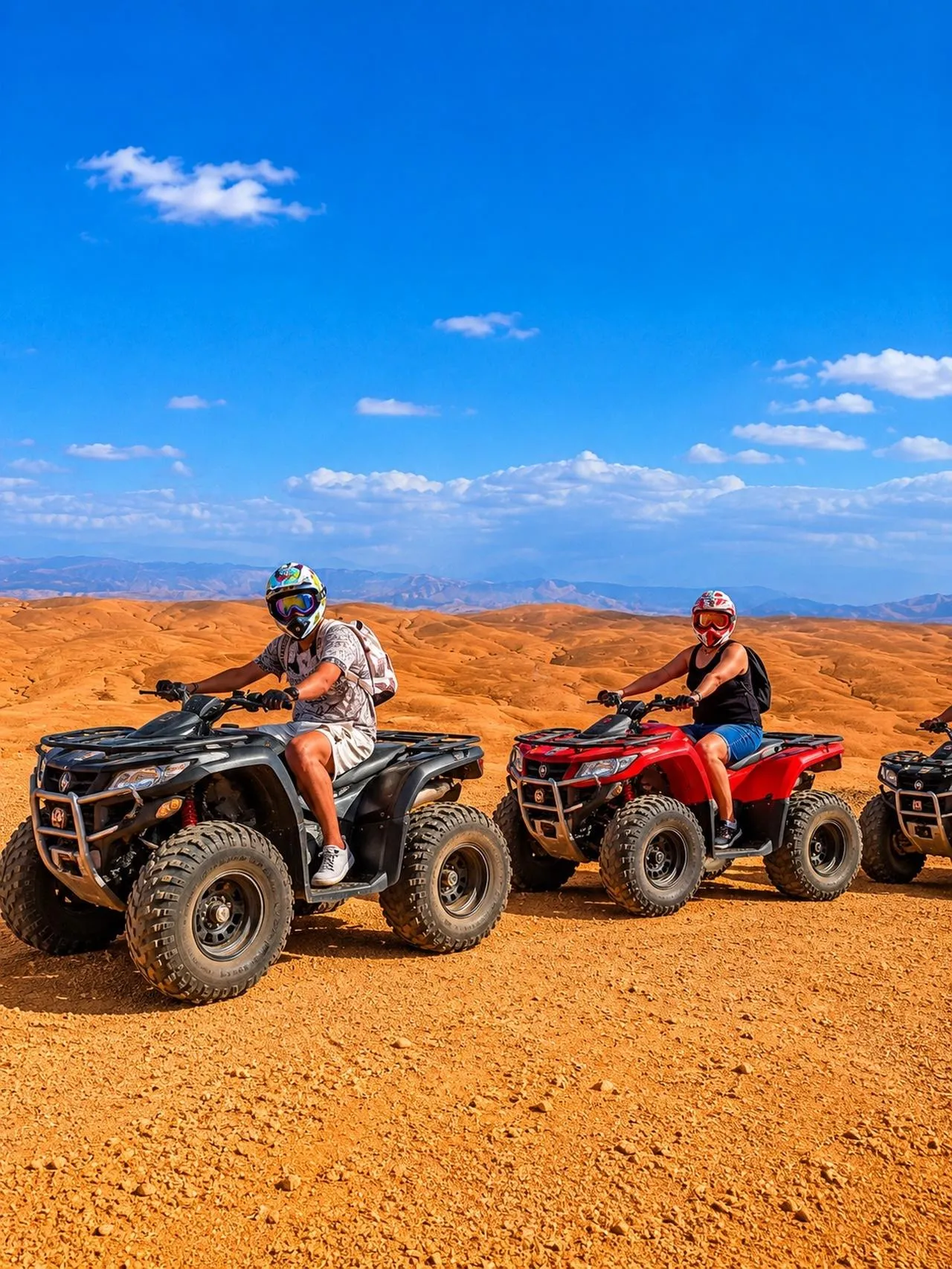 🕓Marrakech: Agafay Desert Quad Biking with Dinner& Show