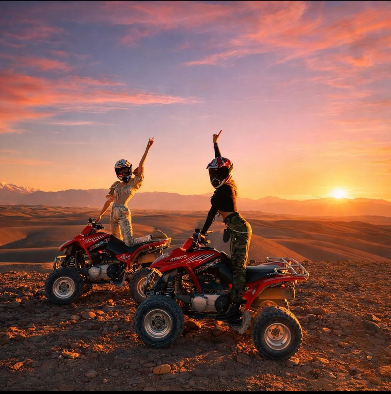 🕓Marrakech: Agafay Desert Quad, Camel Ride& Dinner Show