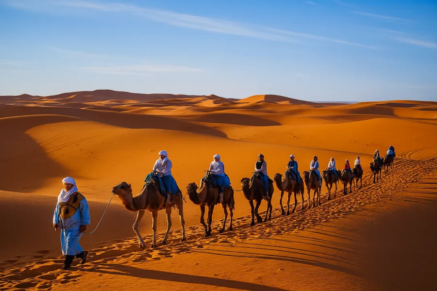 🕓Merzouga: Overnight In Desert Camp With Dinner& camel Trek.