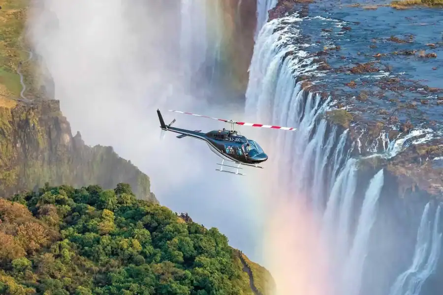 🕓Victoria Falls: Helicopter Flight Aerial View of The Falls
