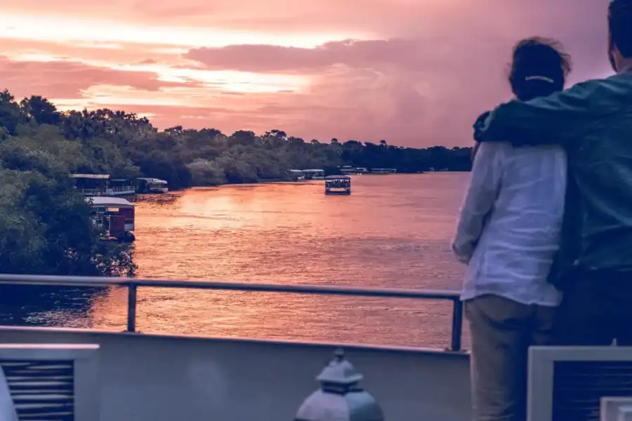 🕓Victoria Falls: Zambezi River Sunset Cruise Signature Deck