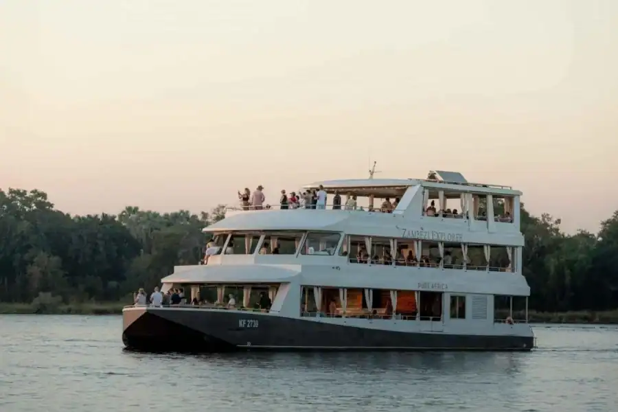 🕓Victoria Falls: Zambezi River Sunset Cruise with local Beer