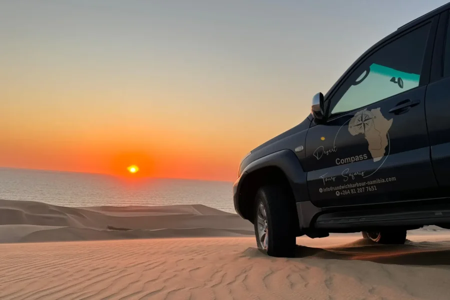 🕓Walvisbay: Sandwich Harbour SUNSET Tour-End It Beautifully