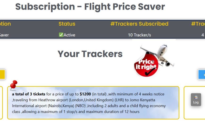 Flight Price Saver Screen